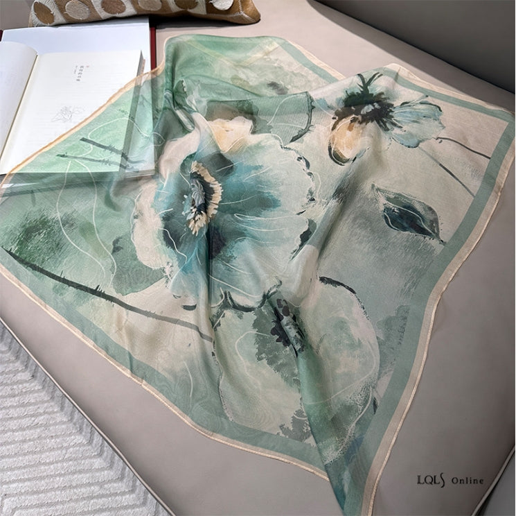 Shulang yarn, silk square scarf. - AOA Fashion Accessories