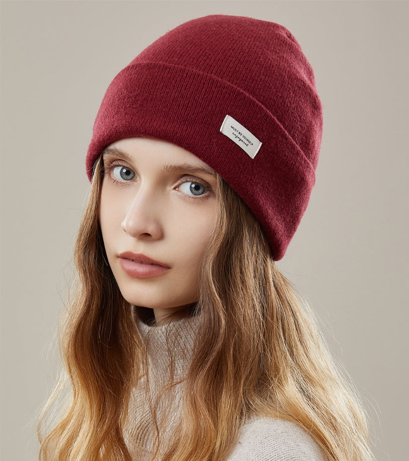 Wool Beanie - Solid Color Classic Knitted Hat - OESLO