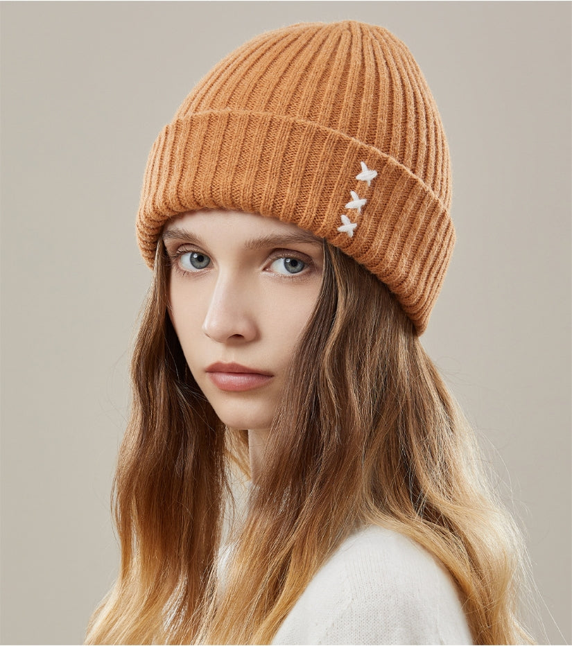 WOMEN'S WOOL WARM KNITTED HAT - AOA Fashion Accessories