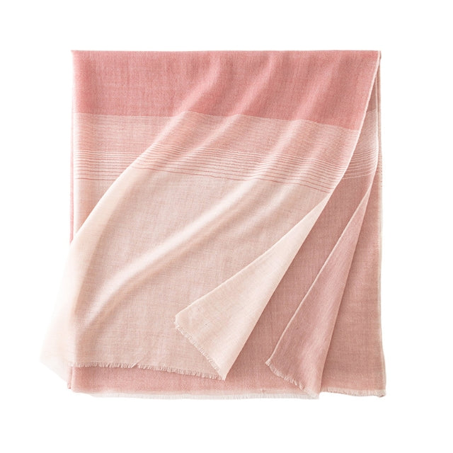 Gradient color 100% wool scarf. - AOA Fashion Accessories