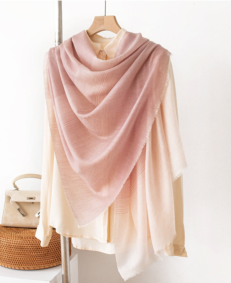 Soft Gradient Wool Scarf– 100% Fine Wool, Lightweight & Elegant - OESLO