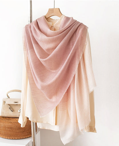Soft Gradient Wool Scarf– 100% Fine Wool, Lightweight & Elegant - OESLO