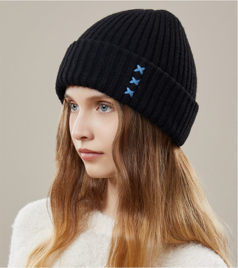 WOMEN'S WOOL WARM KNITTED HAT - AOA Fashion Accessories