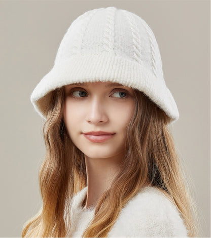 Knit Bucket Hat – Wool Two-Tone Warm Winter Hat - OESLO