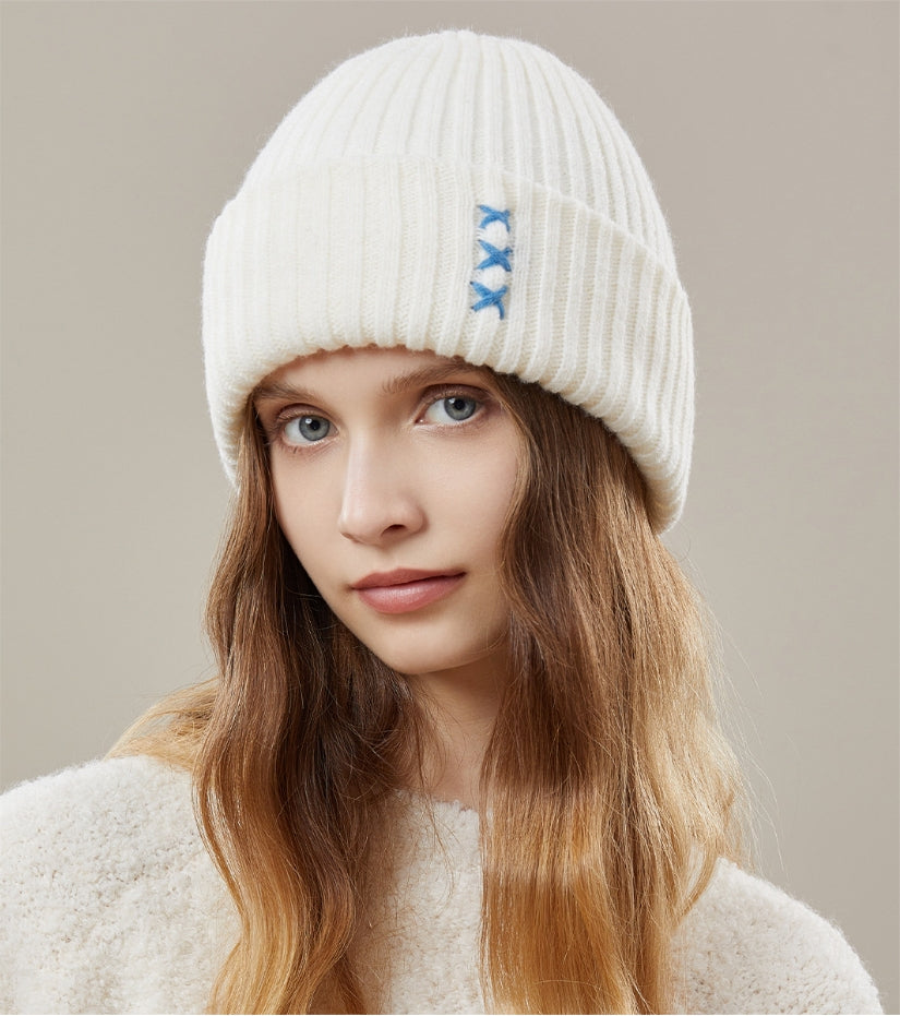 Wool Beanie - With Embellishments 100% Wool Knit Hat - OESLO