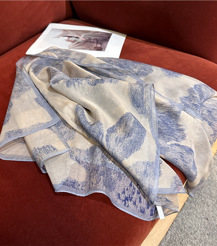 100%Mulberry Silk Long Scarf – Natural Plant Dyeing, Elegant Silk Wrap - AOA Fashion Accessories