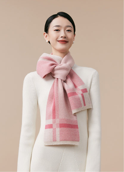Wool Scarf Women – Lightweight and Warm Plaid Pattern - OESLO