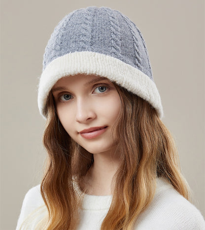 Knit Bucket Hat – Wool Two-Tone Warm Winter Hat - OESLO