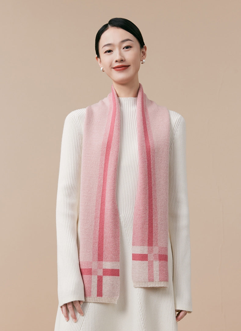 Wool Scarf Women – Lightweight and Warm Plaid Pattern - OESLO