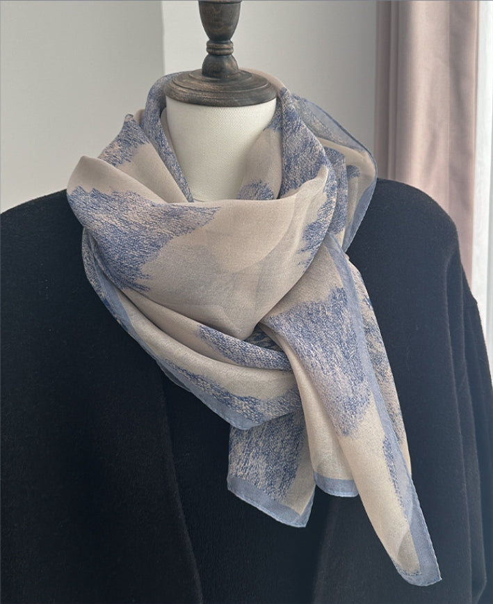 100%Mulberry Silk Long Scarf – Natural Plant Dyeing, Elegant Silk Wrap - AOA Fashion Accessories
