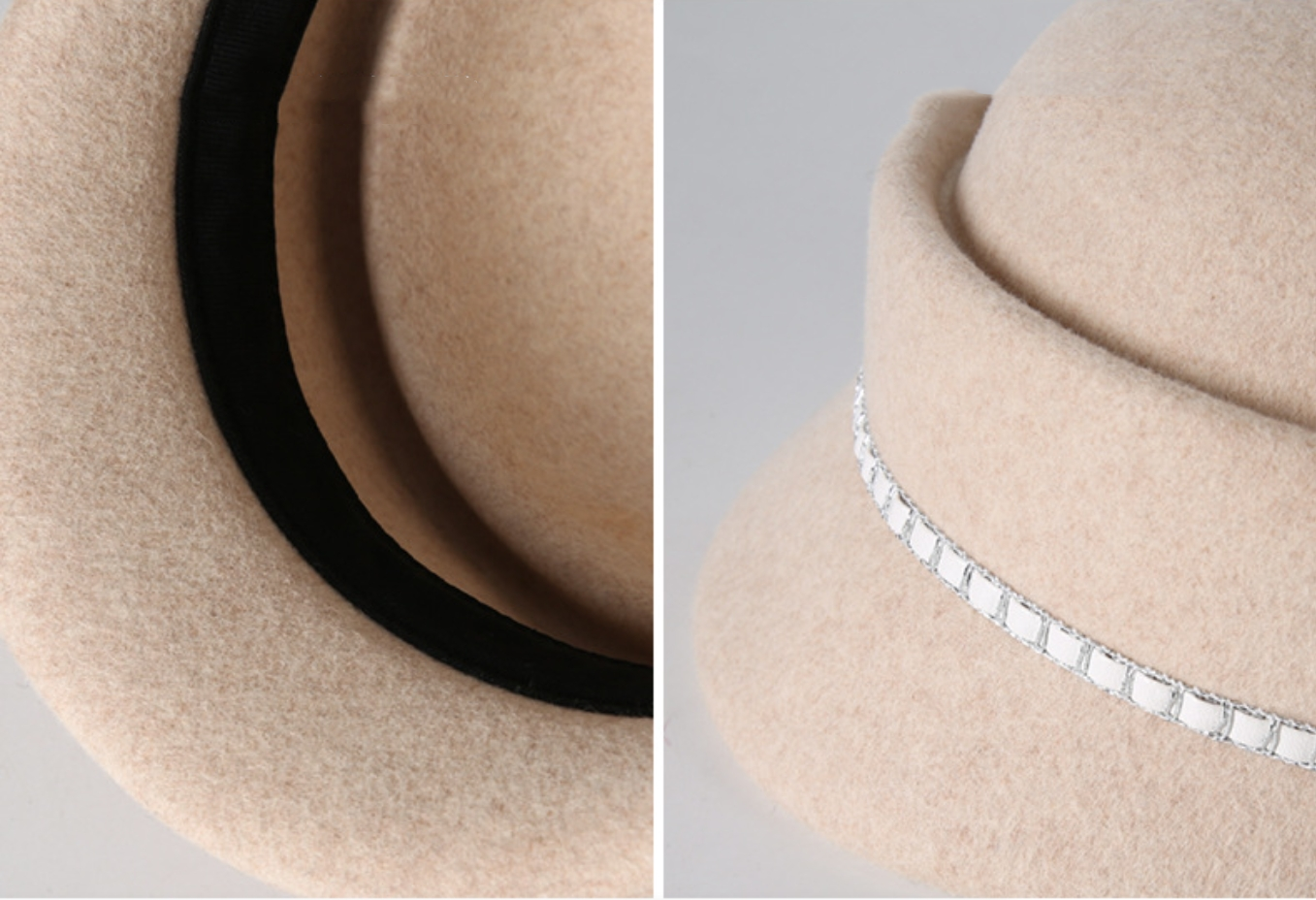 Womens Wool Cloche Hat - With Delicate Floral Decoration - AOA Fashion Accessories