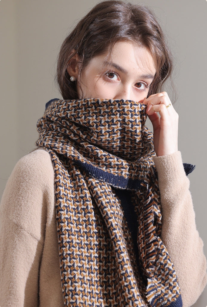 FASHIONABLE WOOL PLAID SCARF - AOA Fashion Accessories