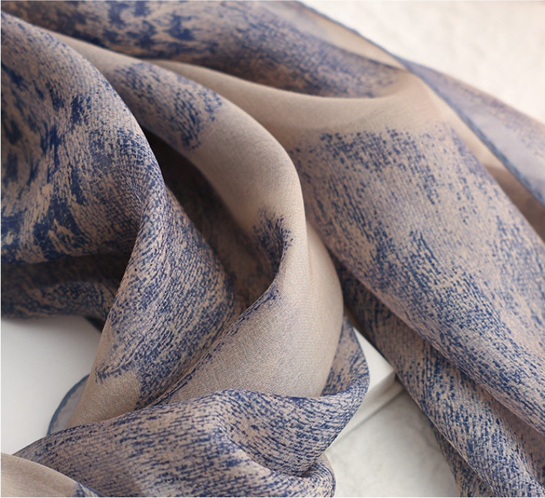100%Mulberry Silk Long Scarf – Natural Plant Dyeing, Elegant Silk Wrap - AOA Fashion Accessories