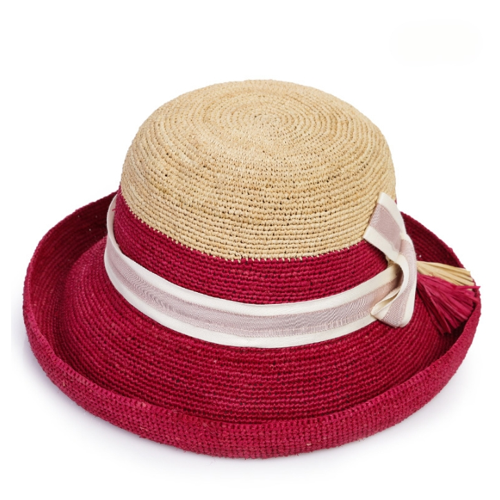 Wide Brim Raffia Straw Sun Hat - AOA Fashion Accessories