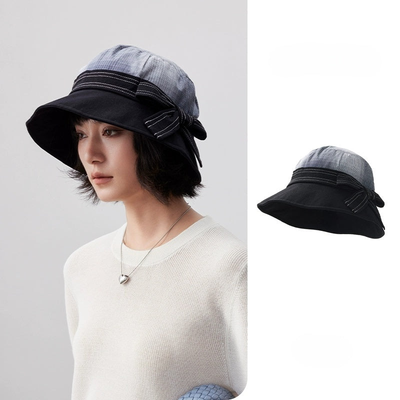 Women's 100% Cotton Bow Decor Bucket Hat - AOA Fashion Accessories
