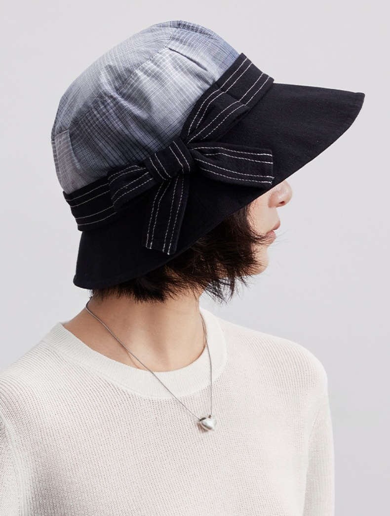 Women's 100% Cotton Bow Decor Bucket Hat - AOA Fashion Accessories