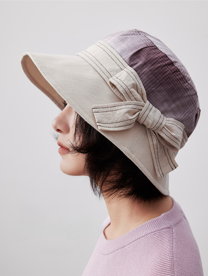 Women's 100% Cotton Bow Decor Bucket Hat - AOA Fashion Accessories