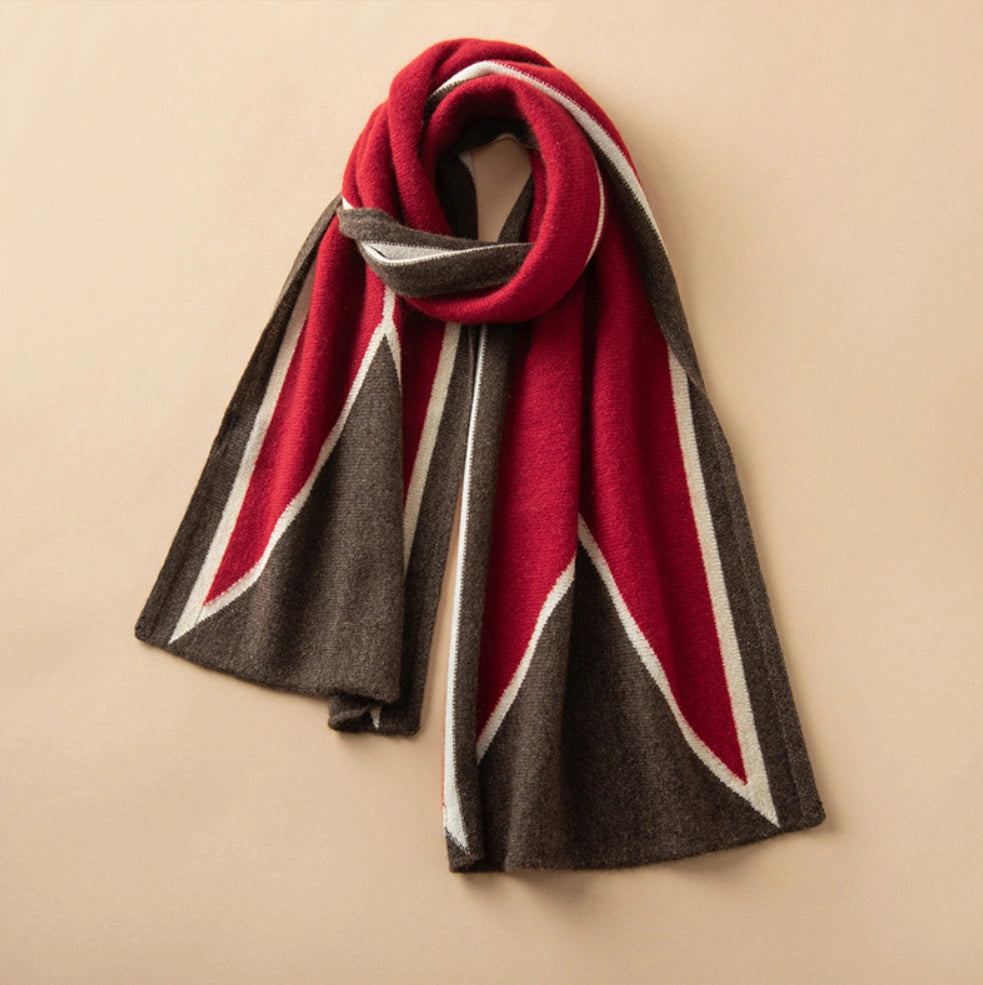 Luxury Cashmere Scarf – Artistic Geometric Design | Multiple Colors