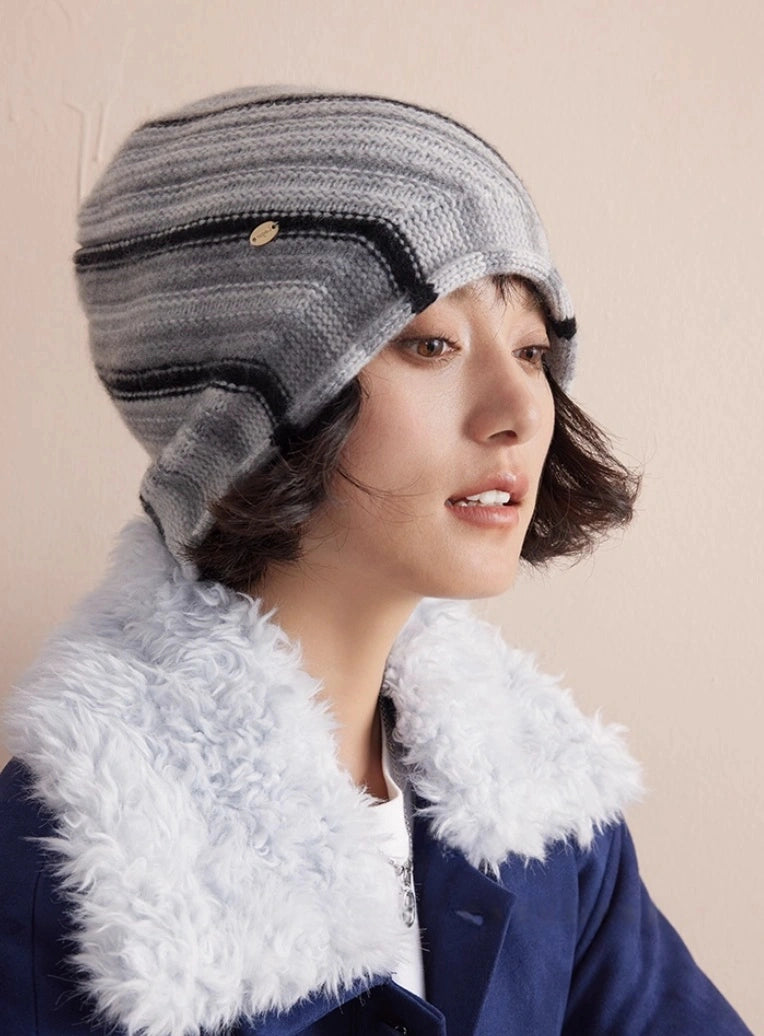 Cashmere Mélange Striped Beanie Hat | Multiple Colors OESLO