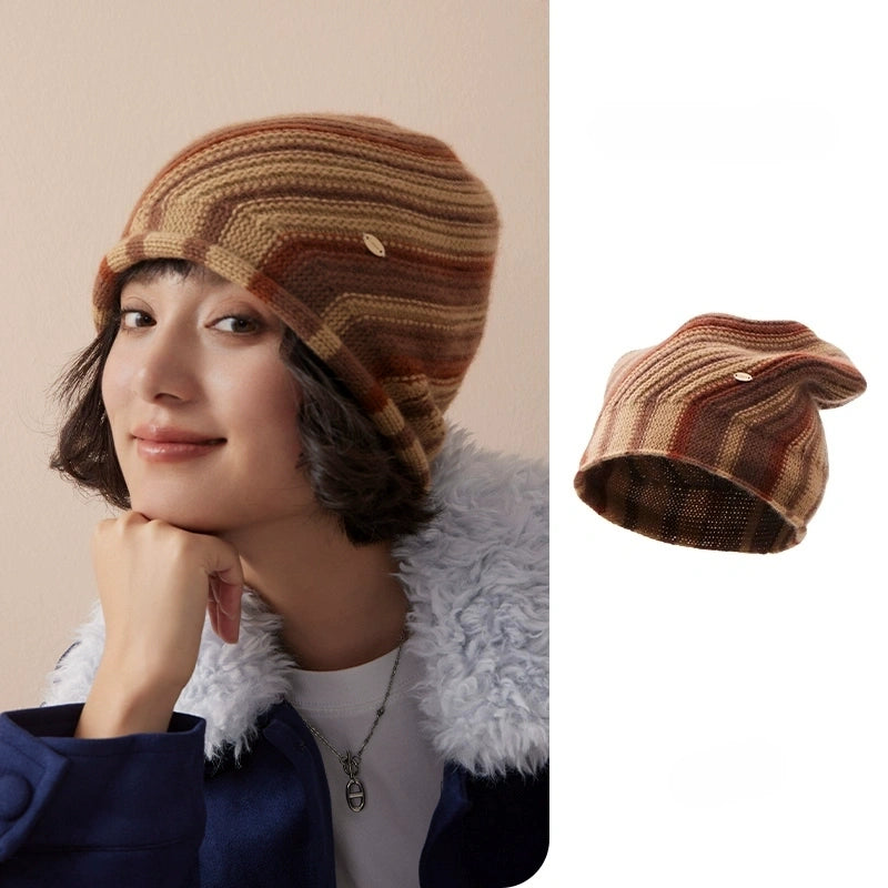 Cashmere Mélange Striped Beanie Hat | Multiple Colors OESLO