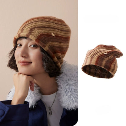 Cashmere Mélange Striped Beanie Hat | Multiple Colors OESLO