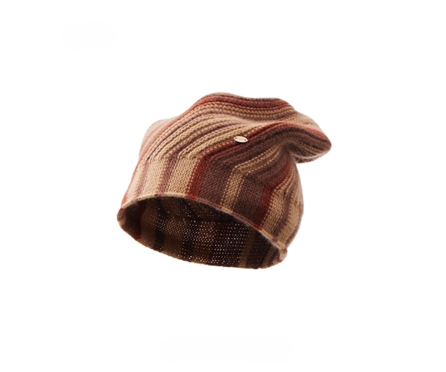 Cashmere Mélange Striped Beanie Hat | Multiple Colors