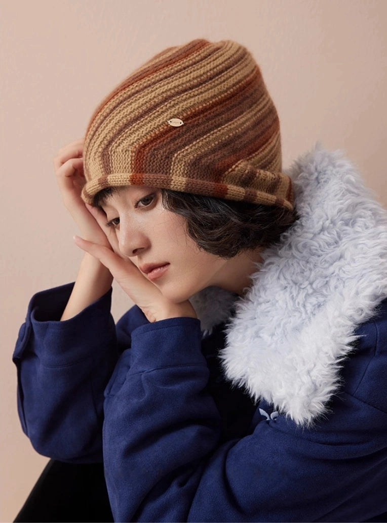 Cashmere Mélange Striped Beanie Hat | Multiple Colors OESLO