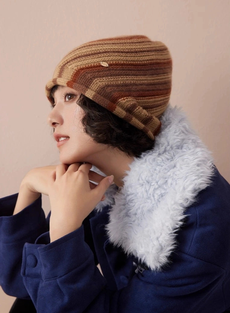 Cashmere Mélange Striped Beanie Hat | Multiple Colors OESLO