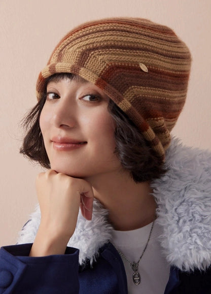 Cashmere Mélange Striped Beanie Hat | Multiple Colors OESLO