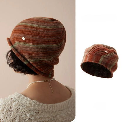 Cashmere Mélange Striped Beanie Hat | Multiple Colors OESLO