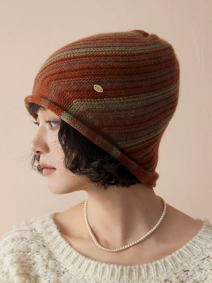 Cashmere Mélange Striped Beanie Hat | Multiple Colors OESLO