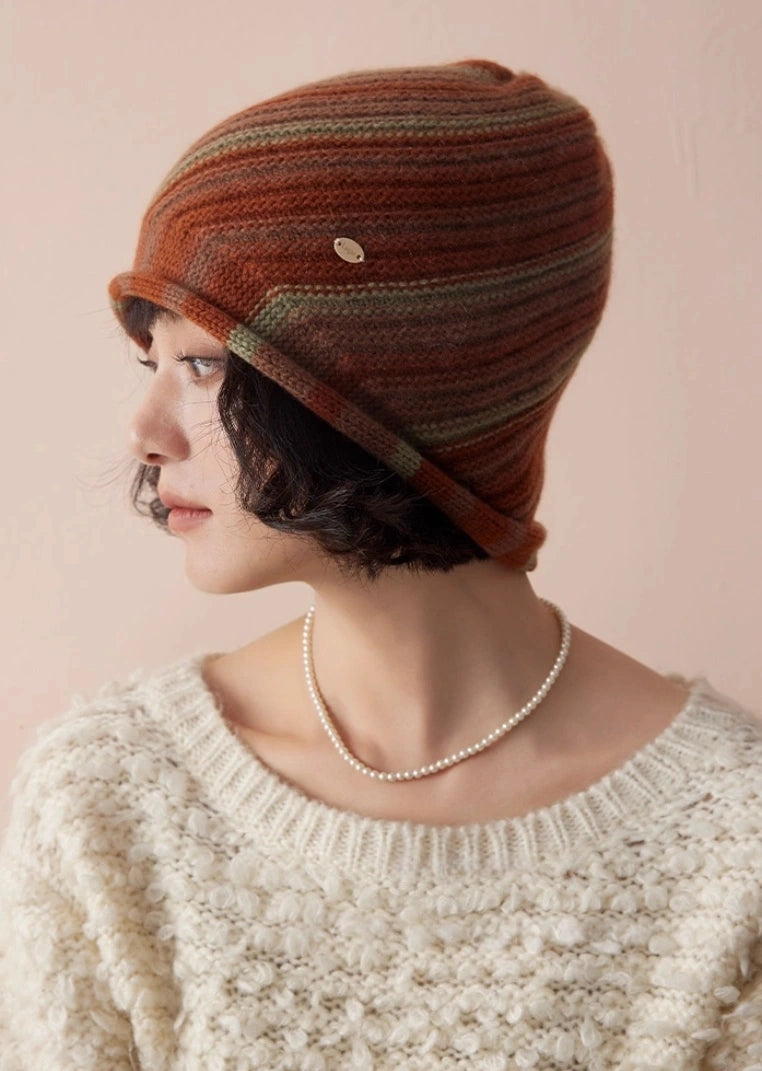 Cashmere Mélange Striped Beanie Hat | Multiple Colors OESLO