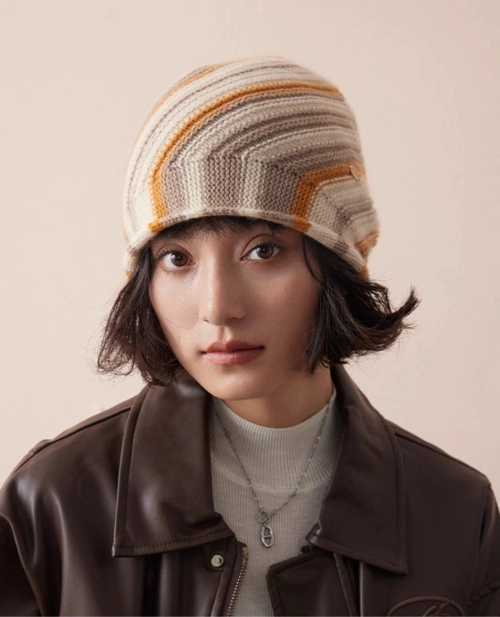 Cashmere Mélange Striped Beanie Hat | Multiple Colors OESLO