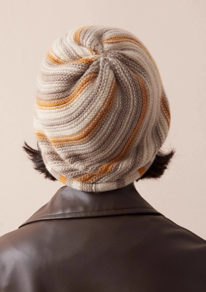 Cashmere Mélange Striped Beanie Hat | Multiple Colors