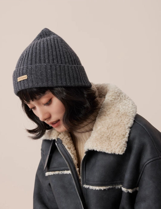 Unisex Cashmere Ribbed Beanie – Stylish & Versatile | Multiple Colors