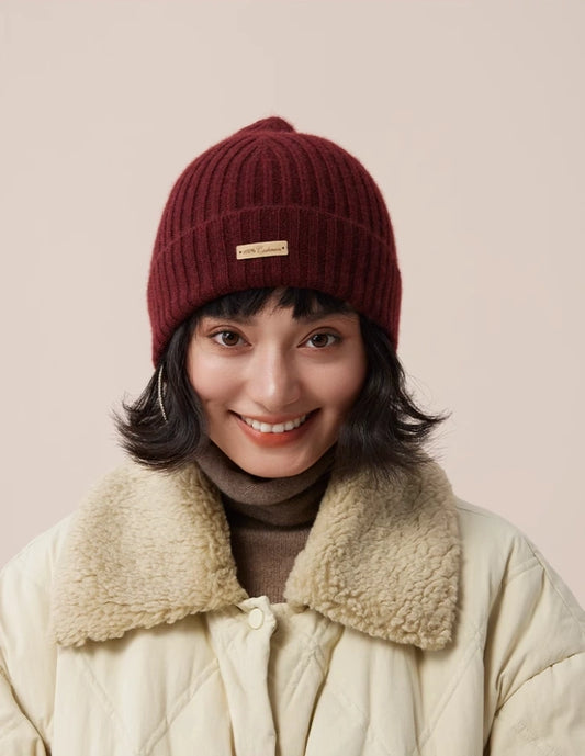 Unisex Cashmere Ribbed Beanie – Stylish & Versatile | Multiple Colors