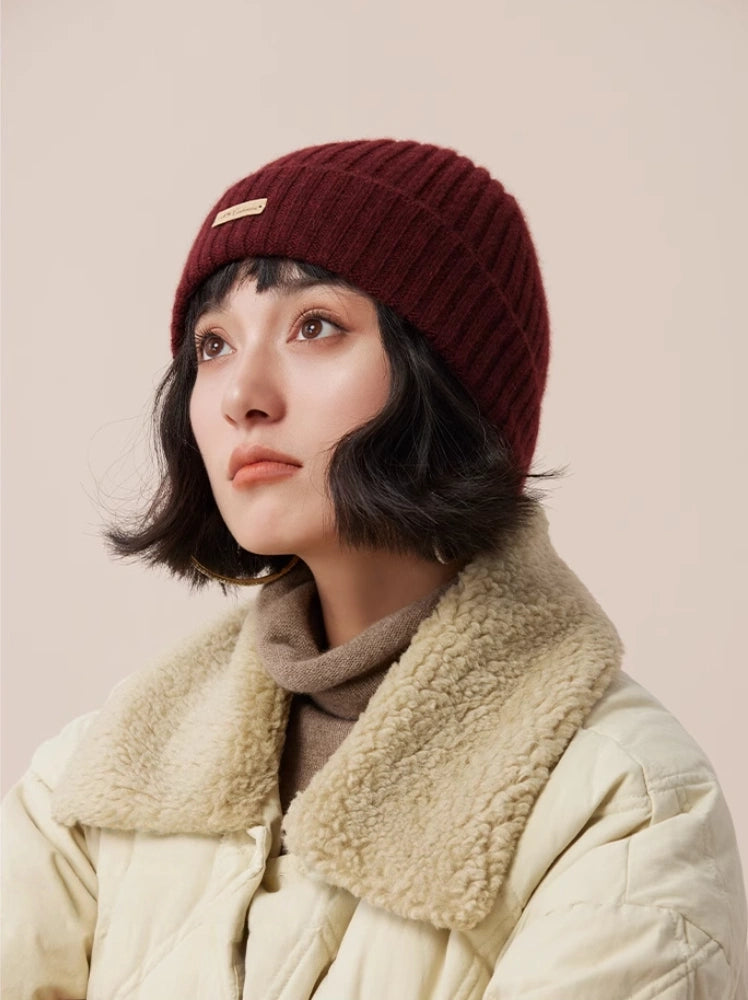 Unisex Cashmere Ribbed Beanie – Stylish & Versatile | Multiple Colors