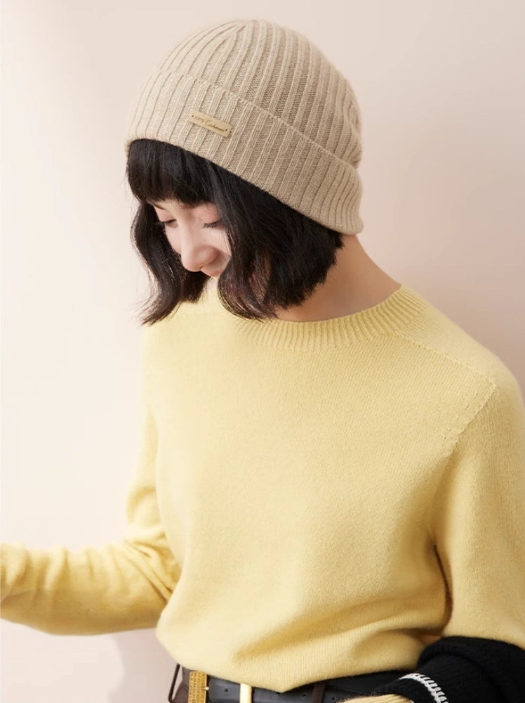 Unisex Cashmere Ribbed Beanie – Stylish & Versatile | Multiple Colors