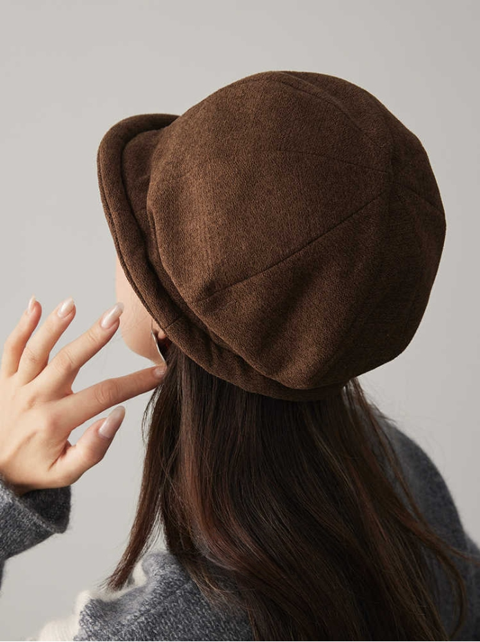 Corduroy Fuzzy Bucket Hat – Vintage Style Warm Cap for Women - AOA Fashion Accessories