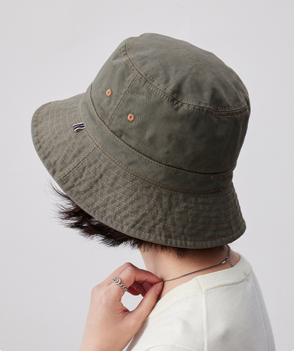 Cotton Bucket Hat–Cotton Wide Brim Hat, Dual-Color, Two-Way Wear - OESLO