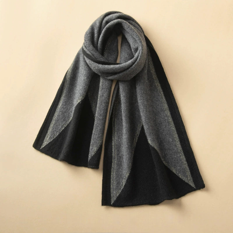 Luxury Cashmere Scarf – Artistic Geometric Design | Multiple Colors
