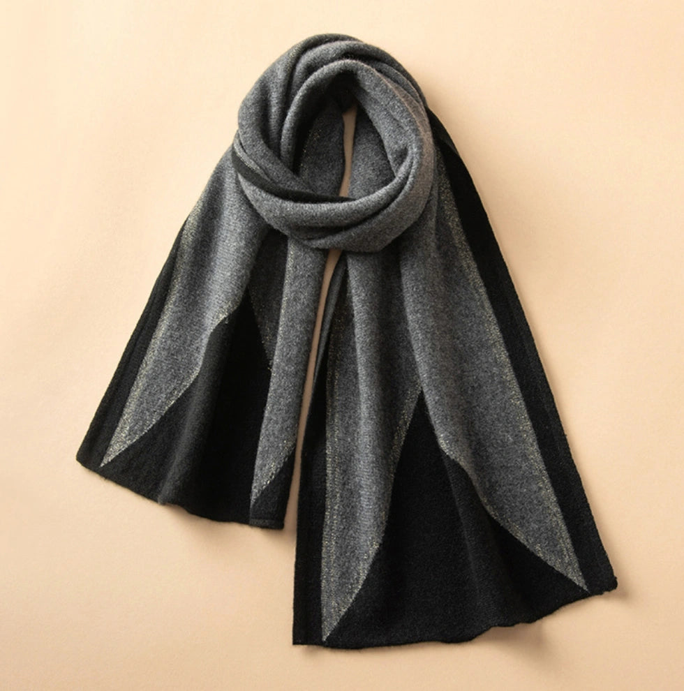 Luxury Cashmere Scarf – Artistic Geometric Design | Multiple Colors