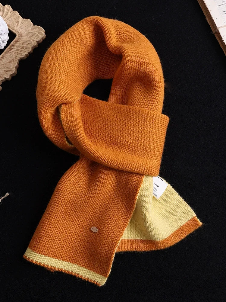 Modern Two-Tone Knitted Scarf for Women & Men | Multiple Colors