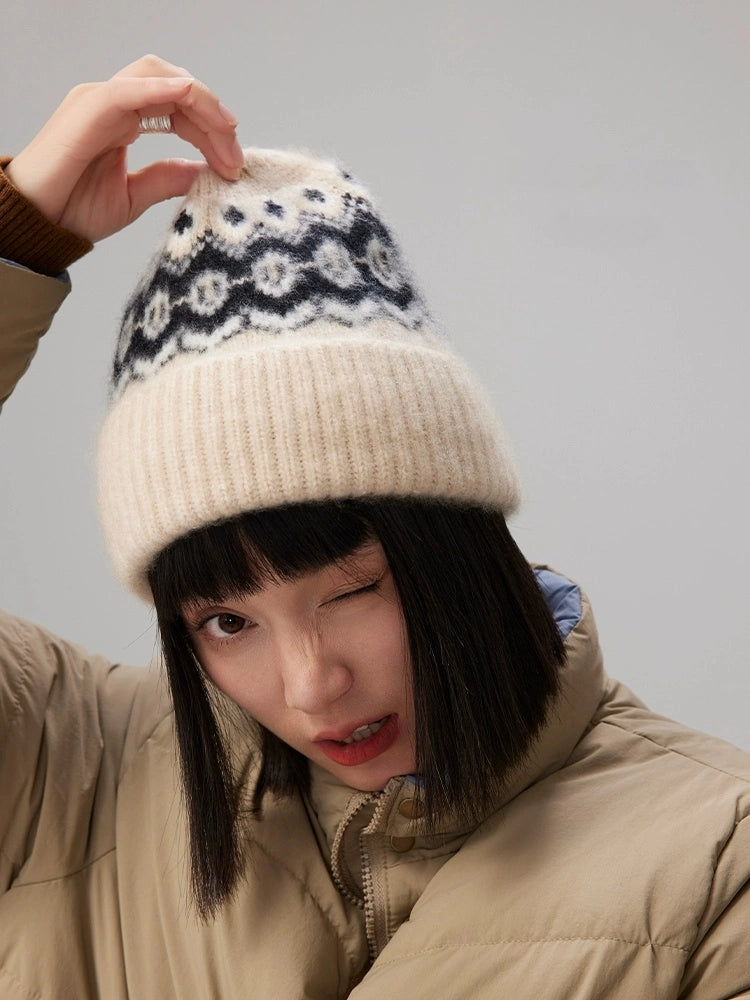 Cashmere Fair Isle Beanie – Vintage Nordic Elegance | Multiple Colors