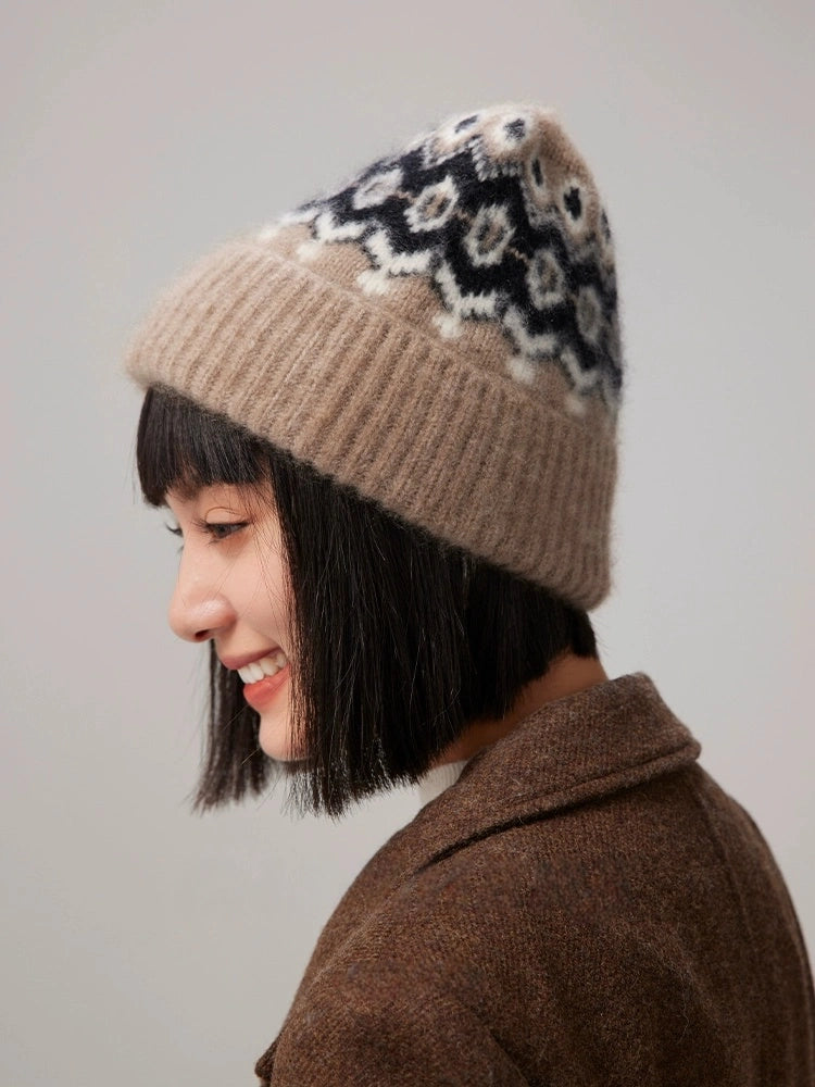 Cashmere Fair Isle Beanie – Vintage Nordic Elegance | Multiple Colors