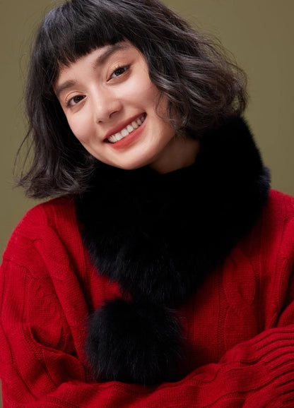 Reversible Fox & Rex Rabbit Fur Scarf | Multiple Colors OESLO