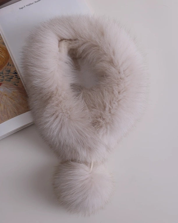 Reversible Fox & Rex Rabbit Fur Scarf | Multiple Colors OESLO