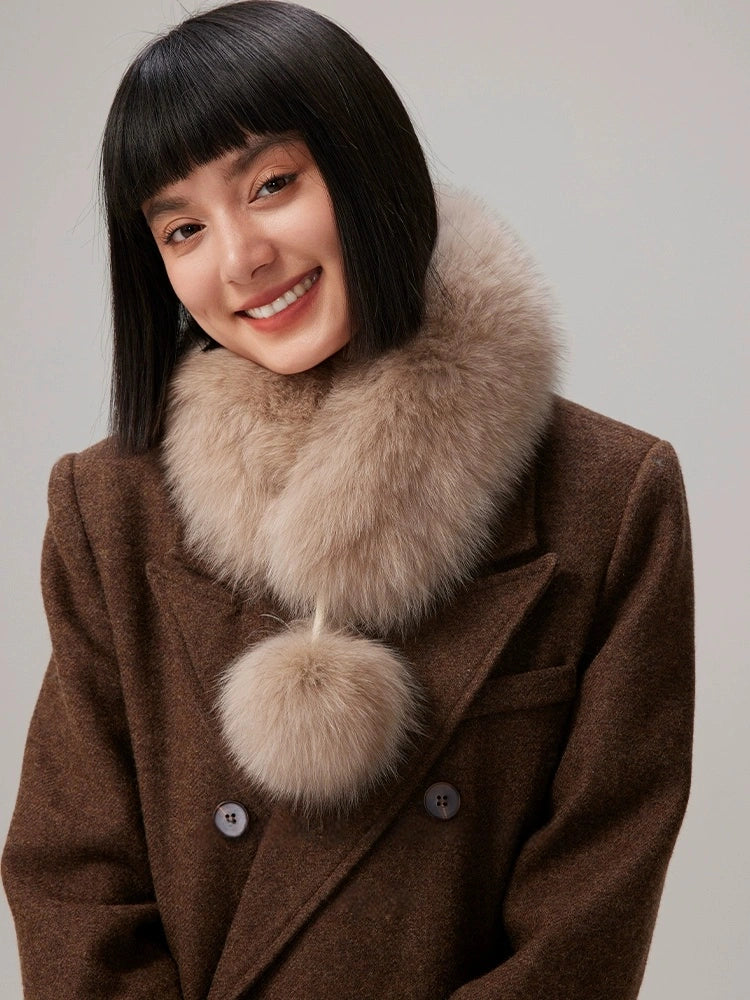 Reversible Fox & Rex Rabbit Fur Scarf | Multiple Colors OESLO