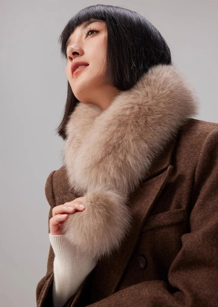 Reversible Fox & Rex Rabbit Fur Scarf | Multiple Colors OESLO