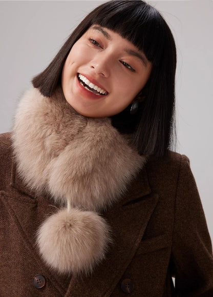 Reversible Fox & Rex Rabbit Fur Scarf | Multiple Colors OESLO